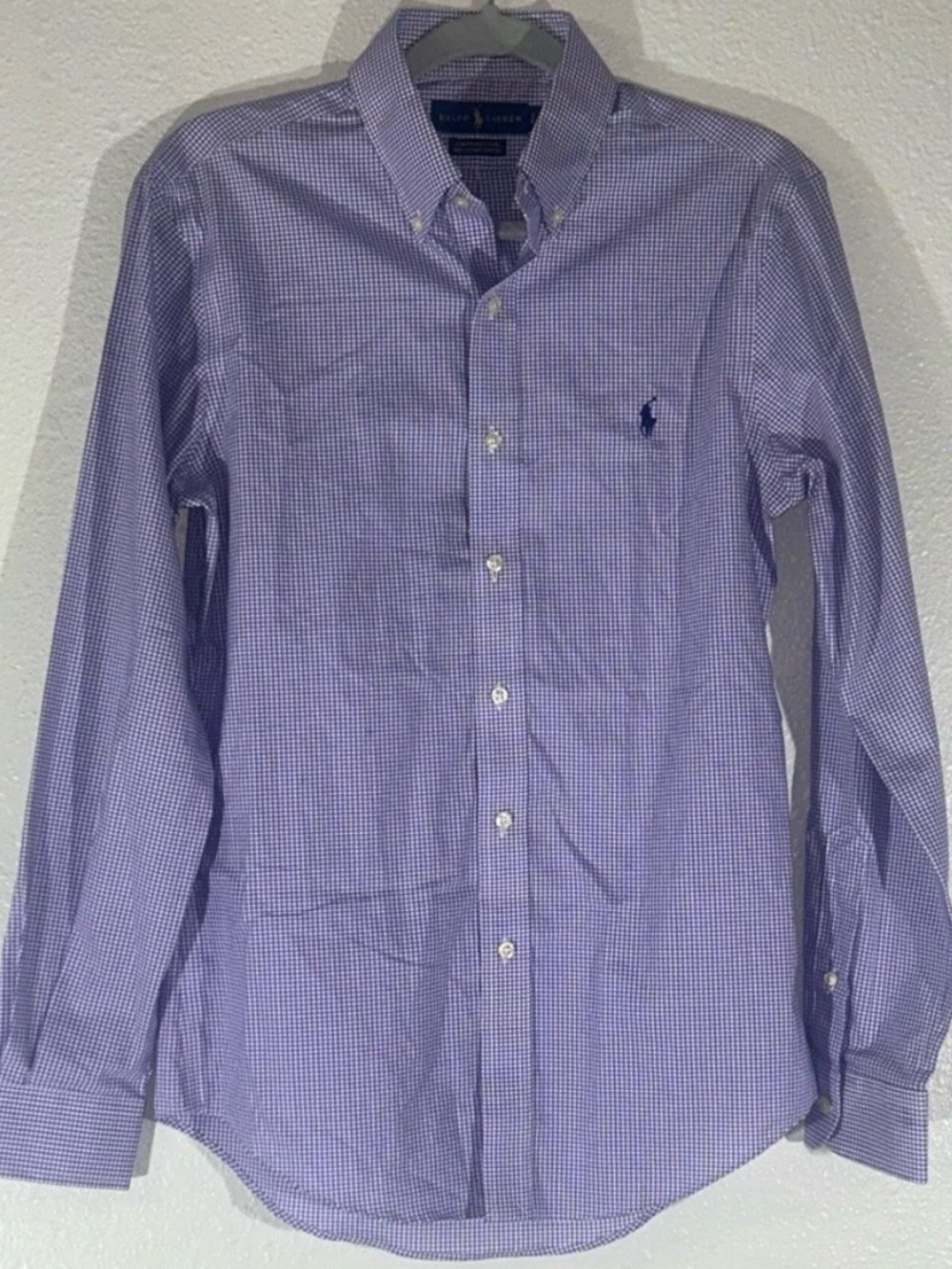 Polo by Ralph Lauren Purple Mini-Check Button-Down Shirt
